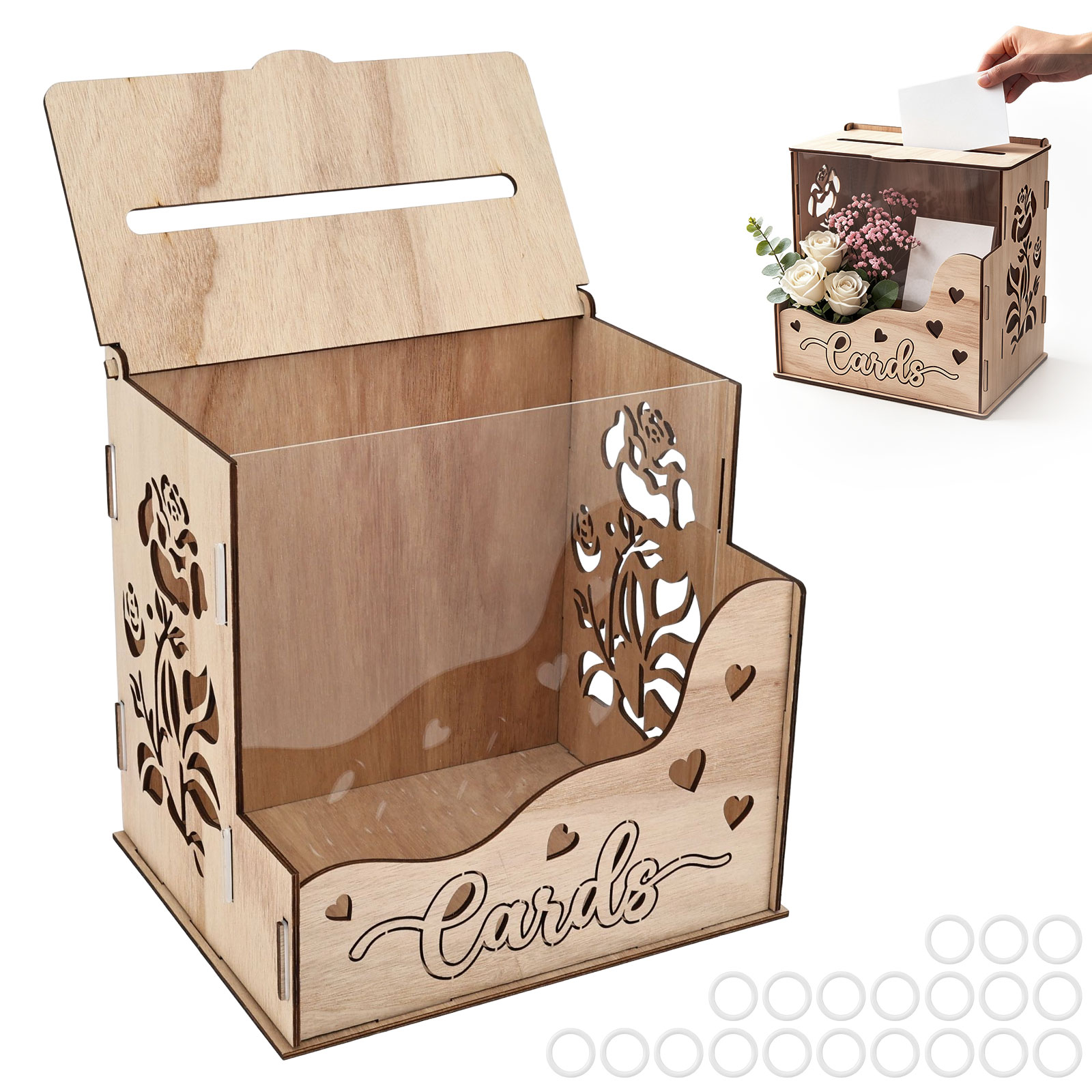 Wedding Card Box - Caja de Madera para Tarjetas de