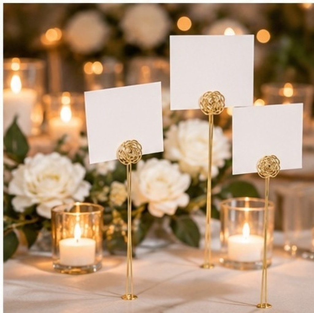 Table Number Gold - 30 unidades de elegantes soportes para