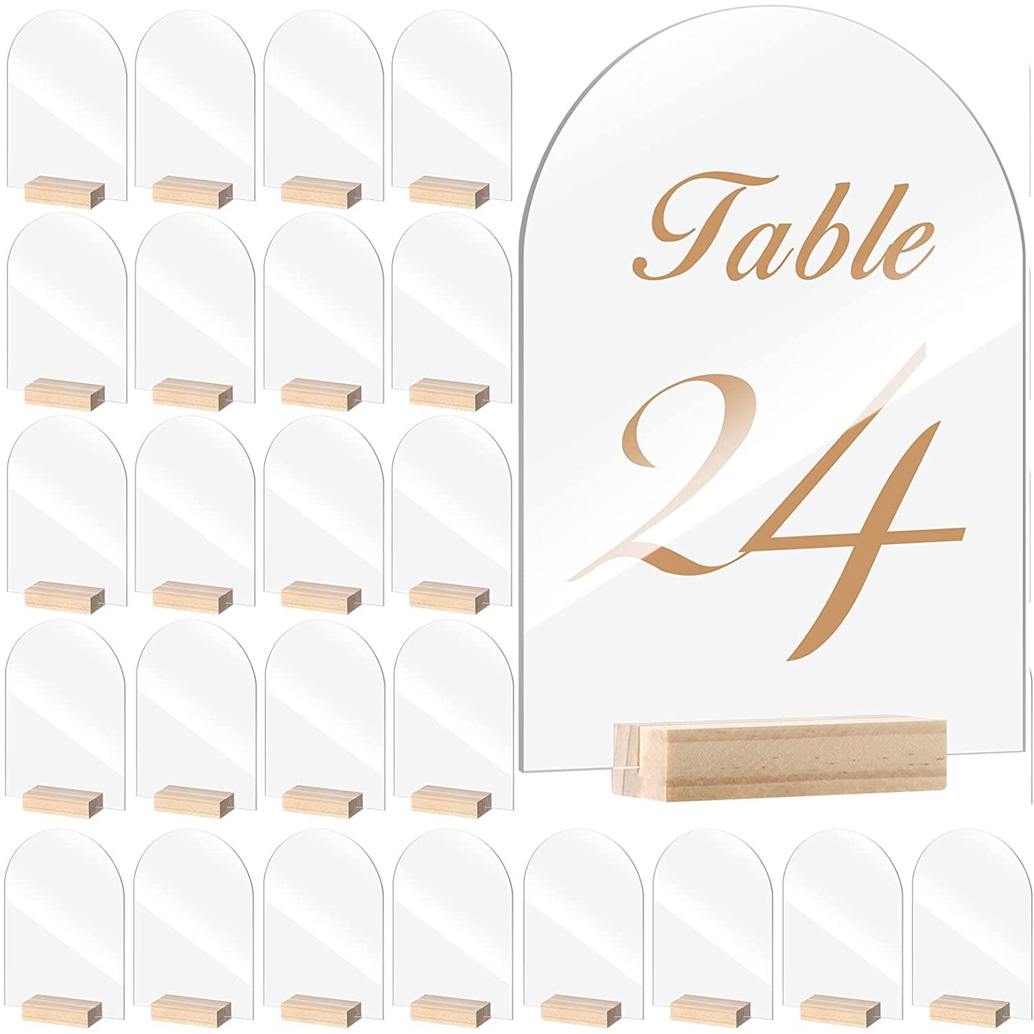 Table Number Gold - Juego de letreros acrílicos para Decoración