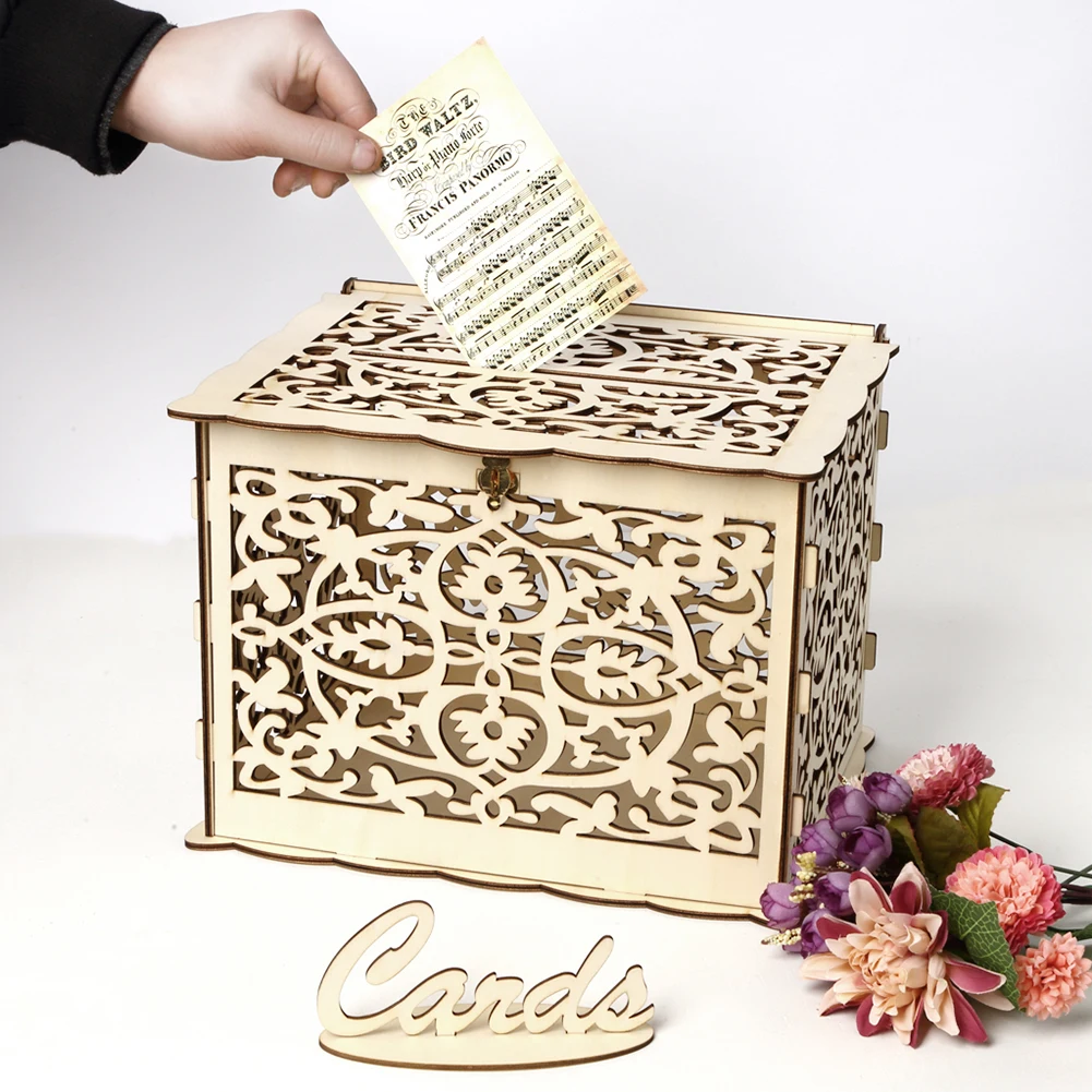 Caja de madera para tarjetas d - Wedding Card Box reseña y precio
