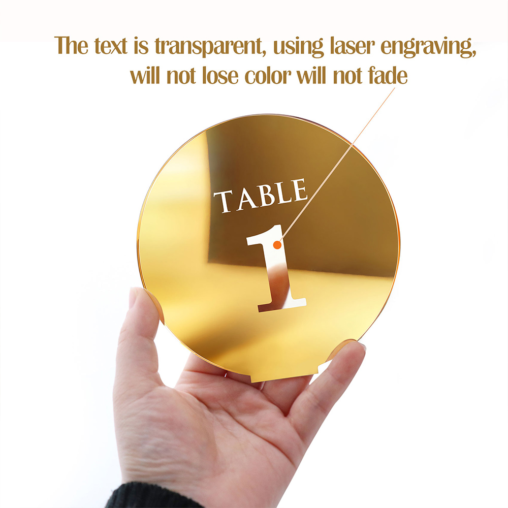 Letrero de acrílico con número - Table Number Gold reseña y precio