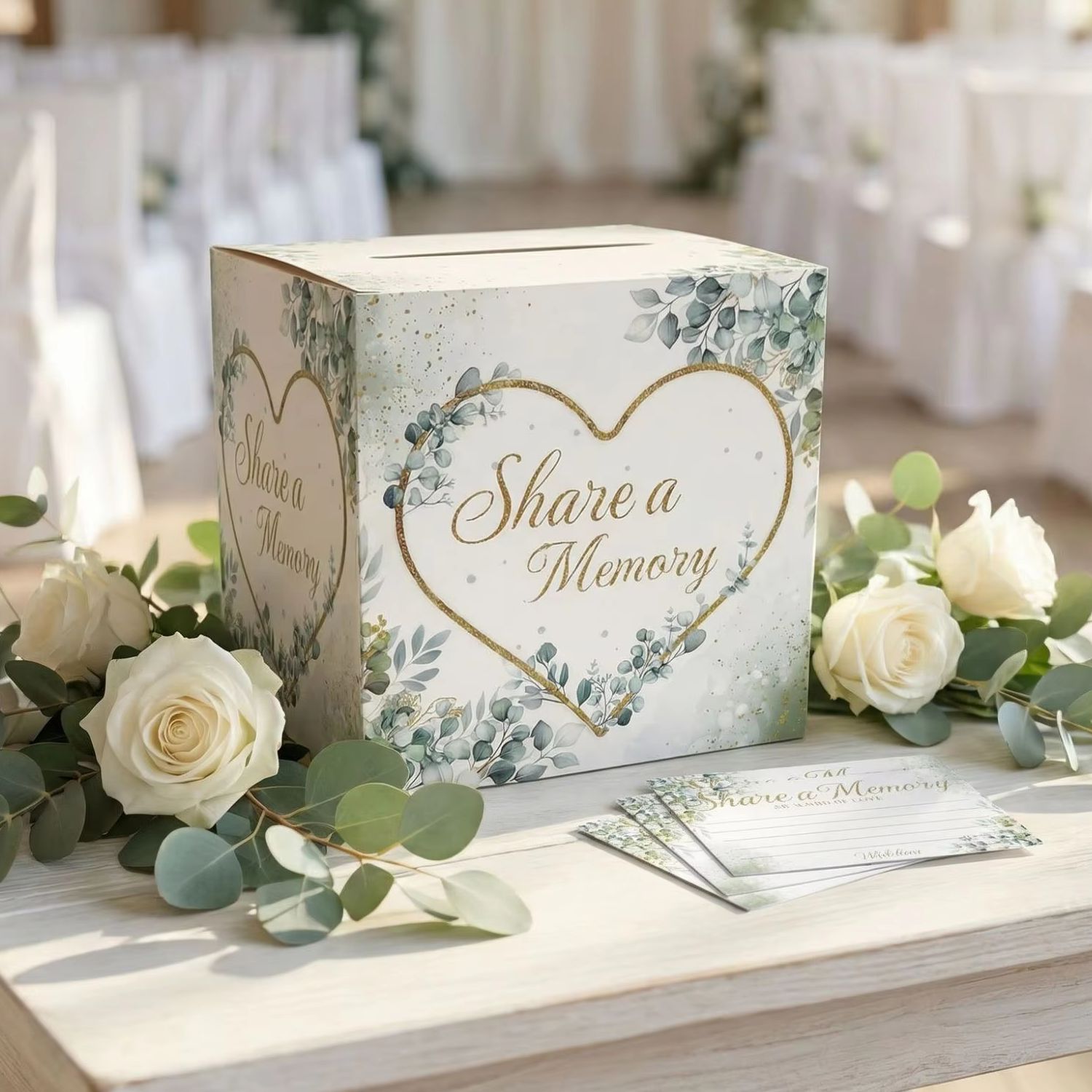 Caja de tarjetas floral blanca - Wedding Card Box reseña y precio