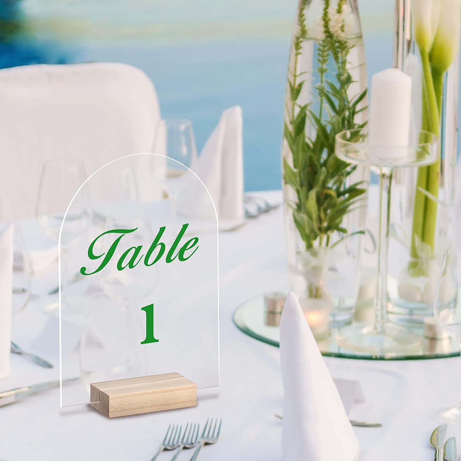 Juego de letreros acrílicos pa - Table Number Gold reseña y precio