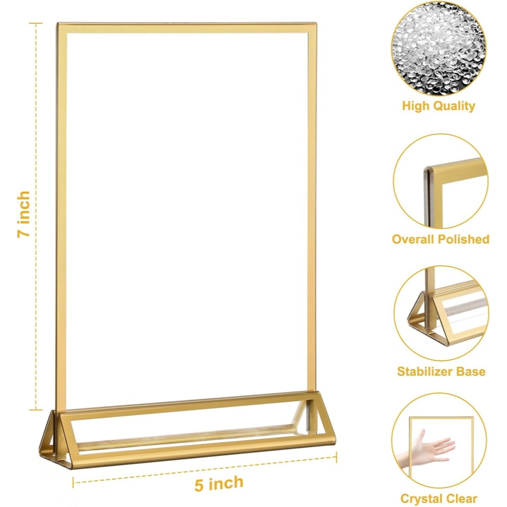Paquete de 6 Porta Letreros Ac - Table Number Gold reseña y precio